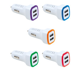 Adaptador de carga USB KFZ en colores afrutados.